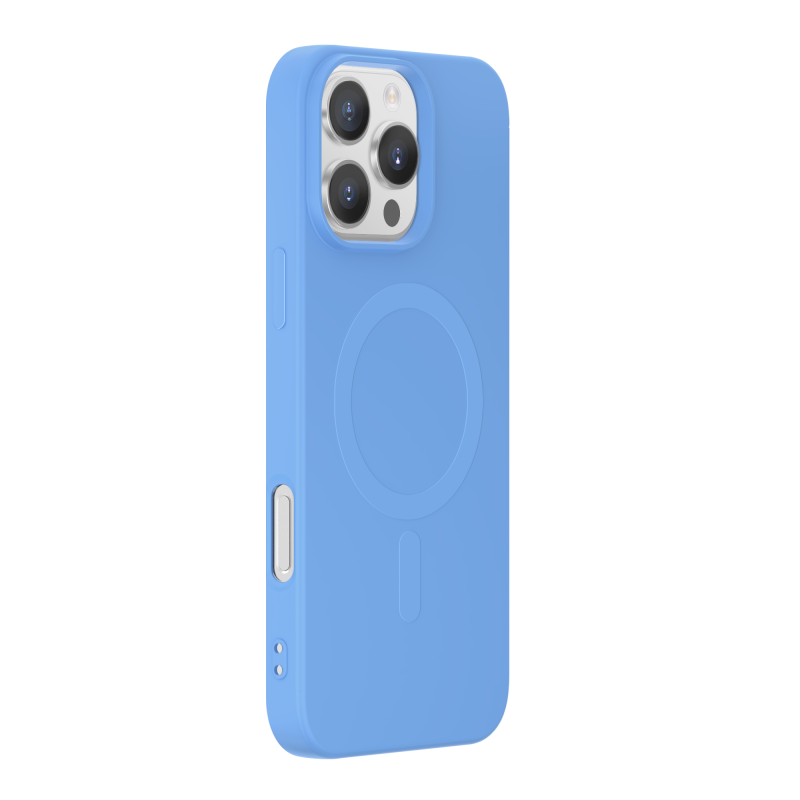 Coque Silicone iPhone 16 Pro Compatible MagSafe Bleue Bigben