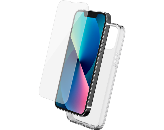 Pack Apple iPhone 13 mini Coque Transparente + Verre trempé  Bigben