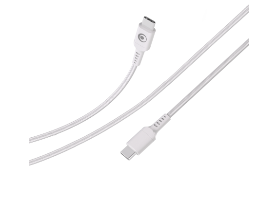 Câble Tissé USB C / USB C 5A 2m PD 100W Blanc Bigben