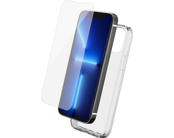 Pack Apple iPhone 13 Pro Max Coque Transparente + Verre trempé  Bigben