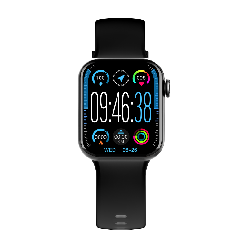 Montre connectée SQUARE BLACK noire + bracelet noir Bigben