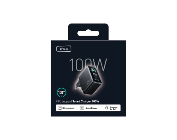 Chargeur USB A + 2 USB C Leopard 100W 3 ports USB A+2C Power Delivery GaN Noir