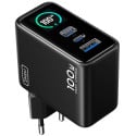 Chargeur USB A + 2 USB C Leopard 100W 3 ports USB A+2C Power Delivery GaN Noir