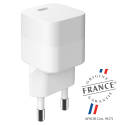 Chargeur USB C 30W Power Delivery GaN Blanc - Origine France Garantie