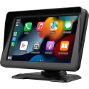 Ecran multimédia de voiture 7'' Carplay/Android Auto/MirrorLink avec pare-soleil Fixation tableau de bord Noir
