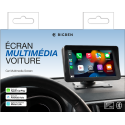 Ecran multimédia de voiture 7'' Carplay/Android Auto/MirrorLink avec pare-soleil Fixation tableau de bord Noir