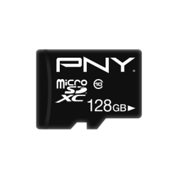Carte Mémoire MicroSD Performance Plus 128GB Class 10 - 50 MB/S + Adaptateur SD PNY