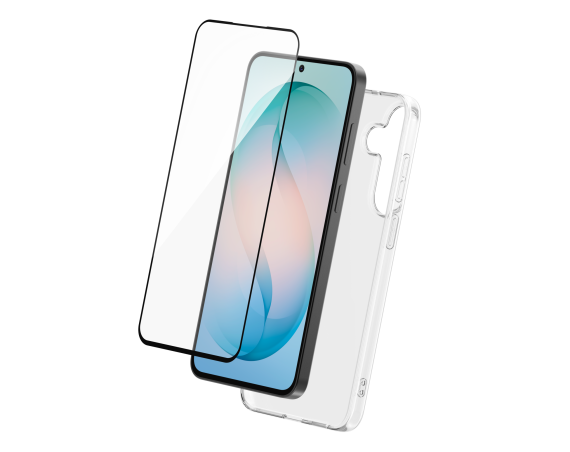 Pack 2 en 1 Coque Samsung Galaxy S26 FE Souple Transparente + Protège écran 2.5D + SmartFrame™ - Certifié GRS Bigben