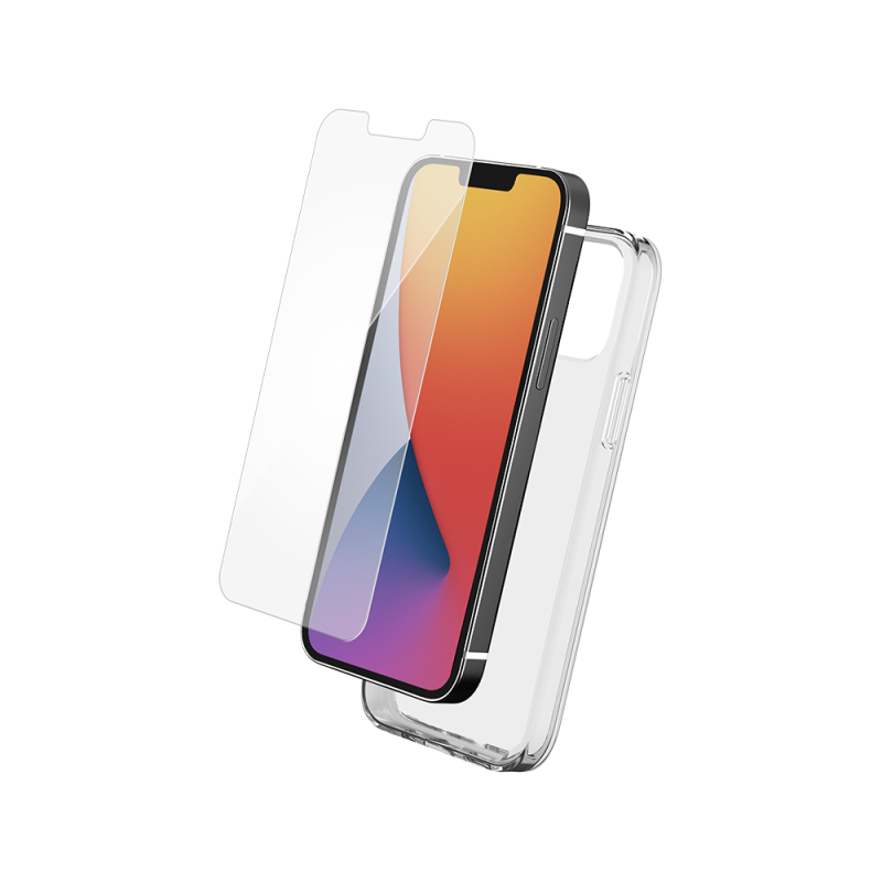 Pack Apple iPhone 14 Coque Transparente + Verre trempé  Bigben
