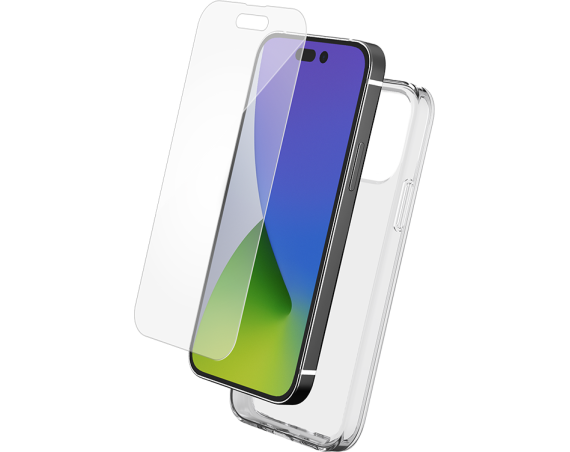 Pack Apple iPhone 14 Pro Coque Transparente + Verre trempé  Bigben
