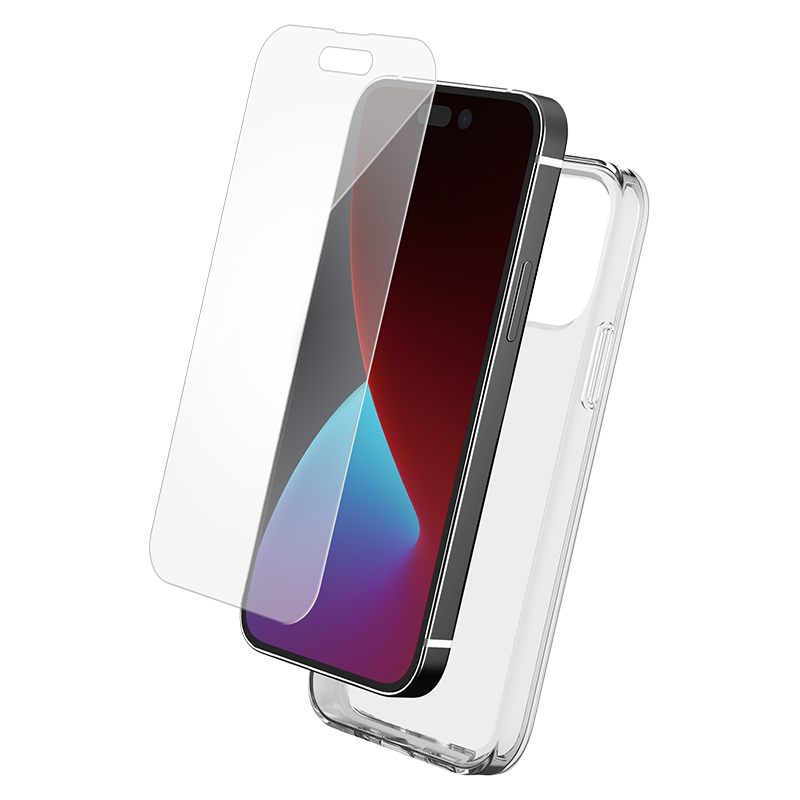 Pack Apple iPhone 14 Pro Max Coque Transparente + Verre trempé  Bigben