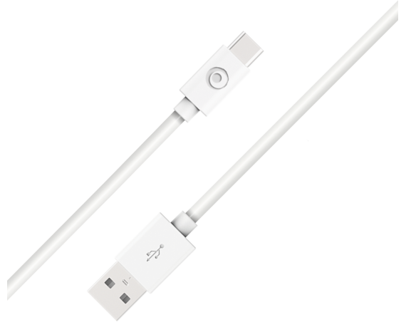 Câble  USB A/USB C 1,2m Blanc - 100% Plastique recyclé Bigben
