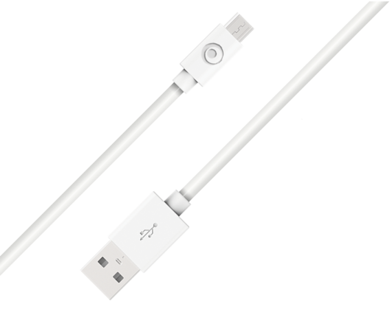 Câble  USB A/micro USB 1,2m Blanc - 100% Plastique recyclé Bigben