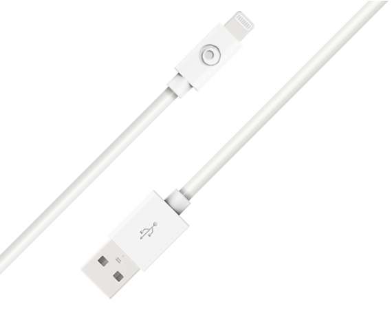 Câble  USB A/Lightning 1,2m Blanc - 100% Plastique recyclé Bigben