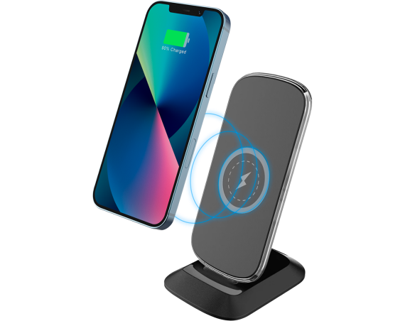 Chargeur induction FastCharge 15-7.5W Stand avec chargeur 20W Noir - 100% Plastique recyclé Bigben