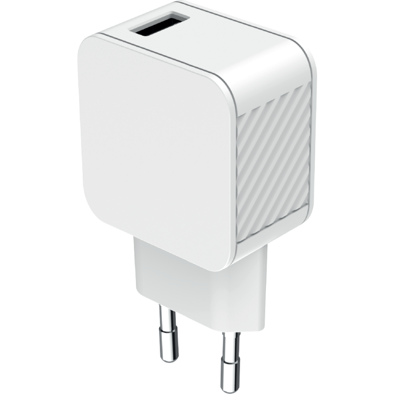 Chargeur maison 2.4A FastCharge Blanc - 100% Plastique recyclé Bigben