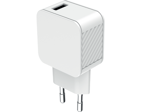 Chargeur maison 2.4A FastCharge Blanc - 100% Plastique recyclé Bigben