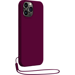 Coque Apple iPhone 14 Pro Max Silicone + dragonne assortie Violet Bigben