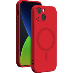 Coque Apple iPhone 14 Plus Compatible MagSafe Silicone Rouge Bigben