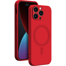 Coque Apple iPhone 14 Pro Max Compatible MagSafe Silicone Rouge Bigben