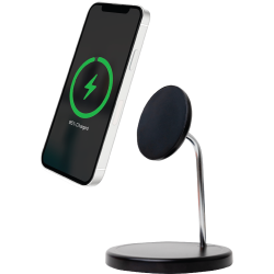 Double Chargeur induction Compatible MagSafe 15W Stand Noir Bigben