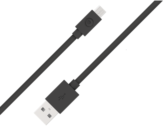 Câble  USB A/micro USB 1,2m Noir - 100% Plastique recyclé Bigben