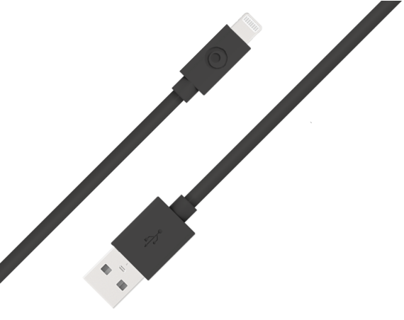 Câble  USB A/Lightning 1,2m Noir - 100% Plastique recyclé Bigben