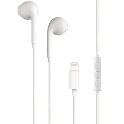 Ecouteurs Lightning - 70% Plastique recyclé Blanc Bigben