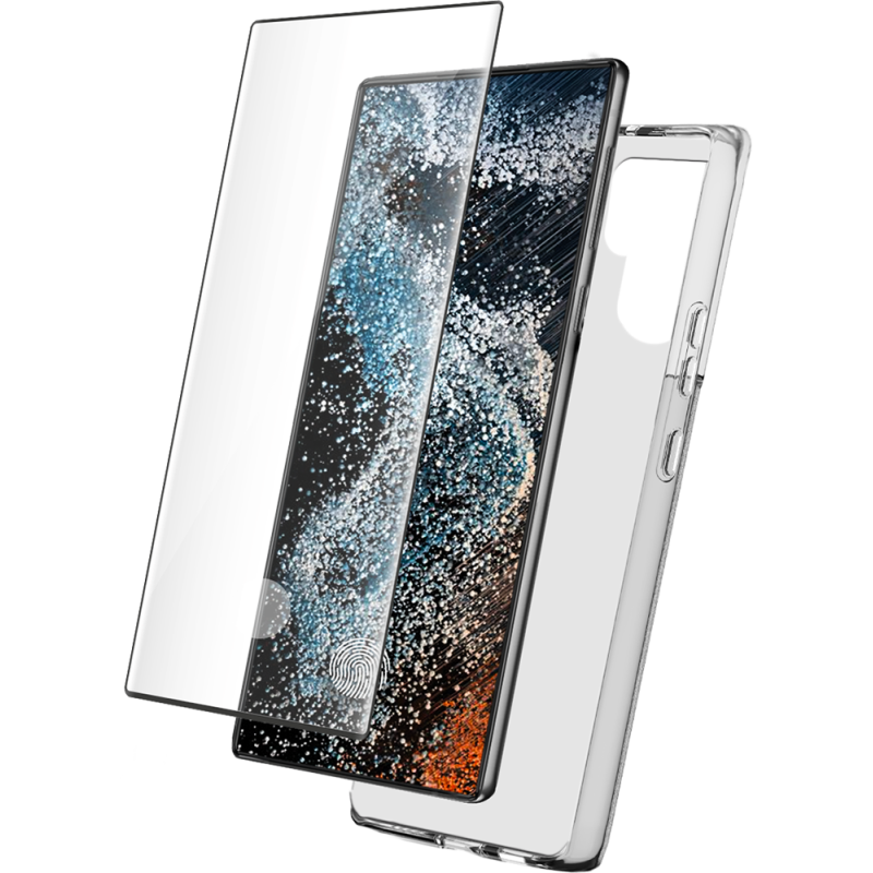 Pack Samsung Galaxy S23 Ultra 5G Coque Transparente + Verre trempé