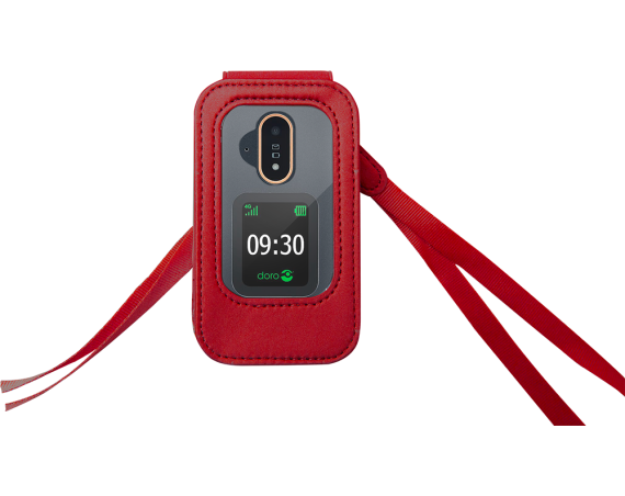 Etui à clapet Doro 7080/6880 avec tour de cou Rouge Bigben