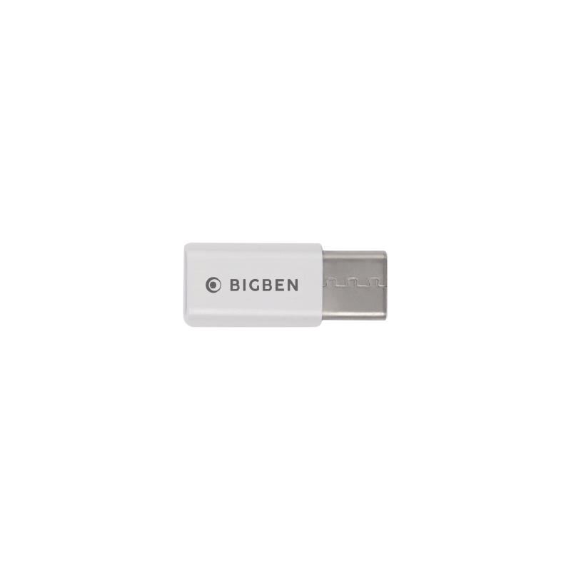 Adaptateur Micro USB vers USB C Blanc Bigben