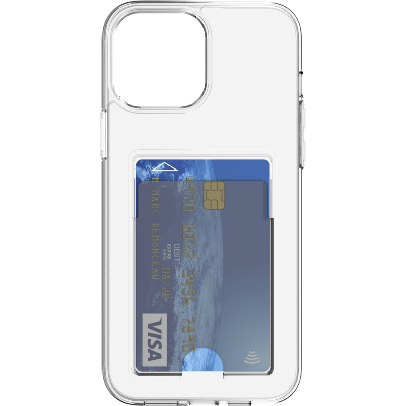 Coque Apple iPhone 14 Pro Max Hybride avec porte-carte intégré Transparente Bigben