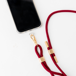 Bandoulière Universelle Amovible Longueur Ajustable Rouge avec Détail Gold Bigben