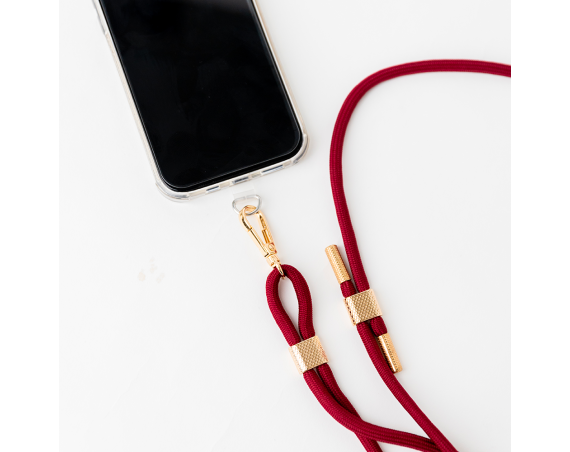 Bandoulière Universelle Amovible Longueur Ajustable Rouge avec Détail Gold Bigben