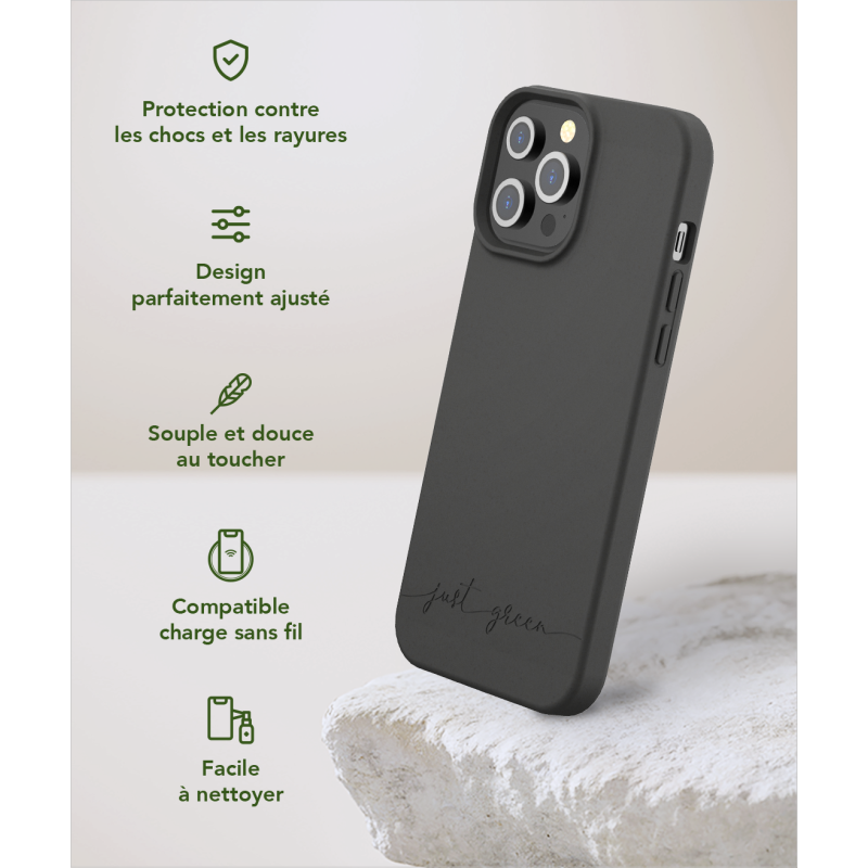 Coque iPhone 13 Pro Max Natura Noire - Eco-conçue Just Green