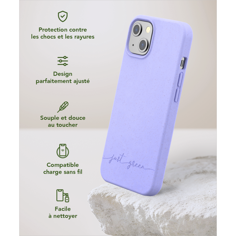 Coque iPhone 13 Natura Lavande - Eco-conçue Just Green