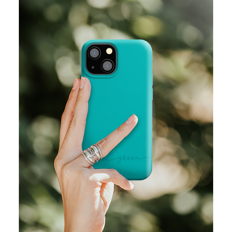 Coque iPhone 13 mini Natura Blue Lagoon - Eco-conçue Just Green