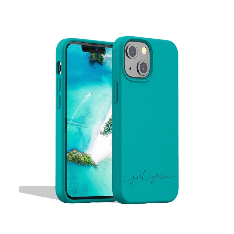 Coque iPhone 13 mini Natura Blue Lagoon - Eco-conçue Just Green