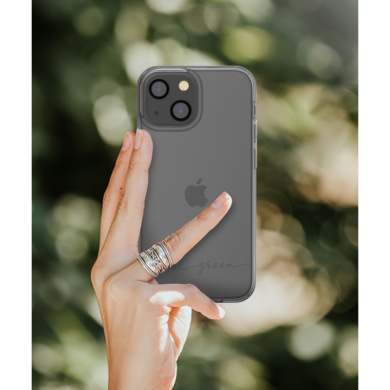 Coque iPhone 13 mini Infinia Transparente - 100 % Recyclable Just Green