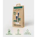 Câble Recyclable en coton Bleu USB A/micro USB 2 m 2.1A Just green