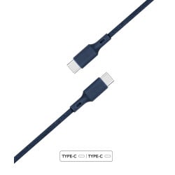 Câble Recyclable en coton Bleu USB C/USB C 2 m 3A Just green