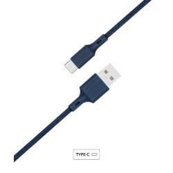 Câble Recyclable en coton Bleu USB A/USB C 2 m 3A Just green