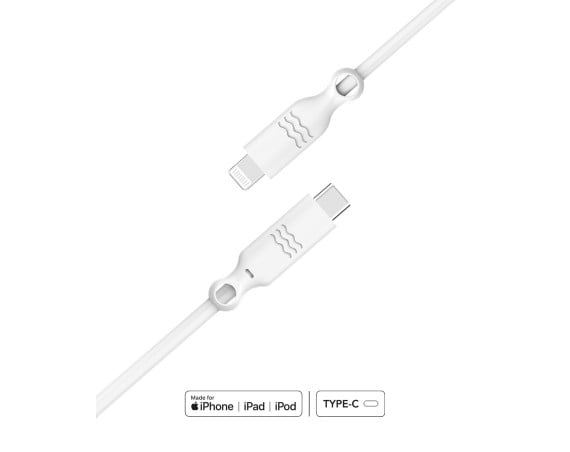 Câble Synchro et Charge USBC / Lightning Apple blanc 3A 1.2 m MFi