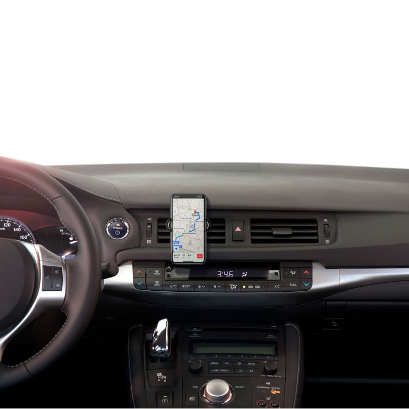 Support Voiture Ajustable avec Bras rotatif sur Ventilation Noir Bigben