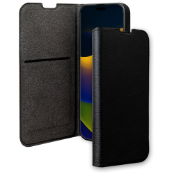 Etui Folio Wallet iPhone 15 Plus Noir - 65% Plastique recyclé Certifié GRS Bigben