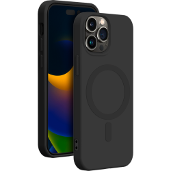 Coque iPhone 15 Pro Max Compatible MagSafe Silicone Noire Bigben