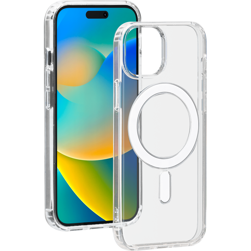 Coque iPhone 15 Compatible MagSafe Hybride Transparente Bigben