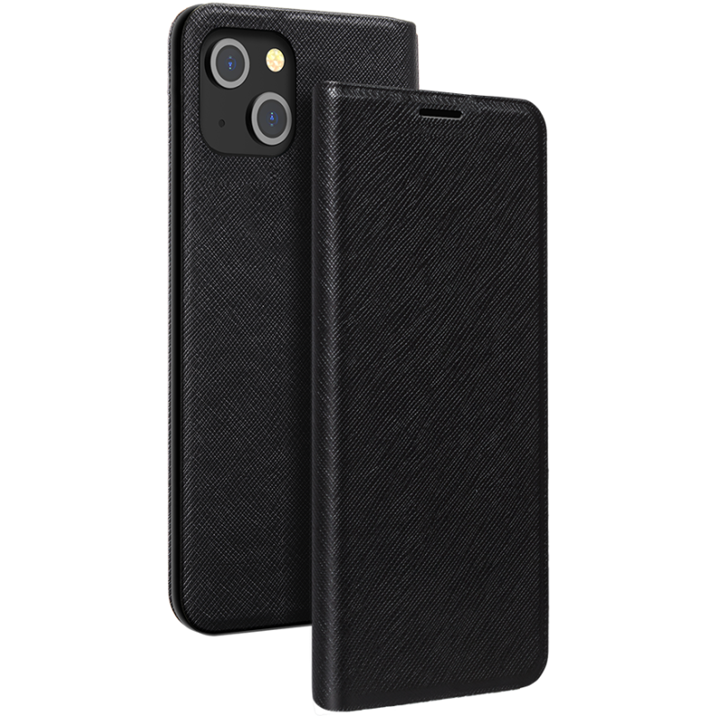 Etui Folio iPhone 15 Plus Noir - Porte-carte intégré Bigben