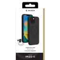 Coque iPhone 15 Compatible MagSafe Silicone Noire Bigben