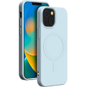 Coque iPhone 15 Compatible MagSafe Silicone Bleue Bigben